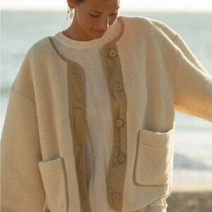 Solai The Label West Coast Woven Sherpa Fleece Jacket